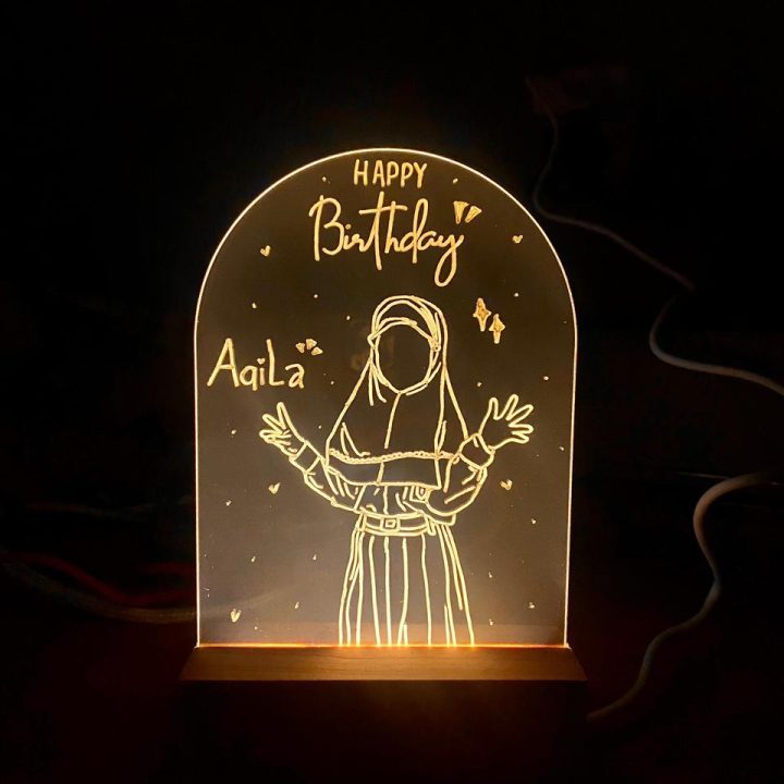 Lampu Akrilik Birthday Kids