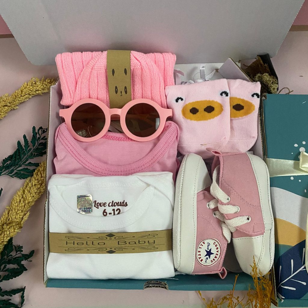 Hamper Bayi Double pink white